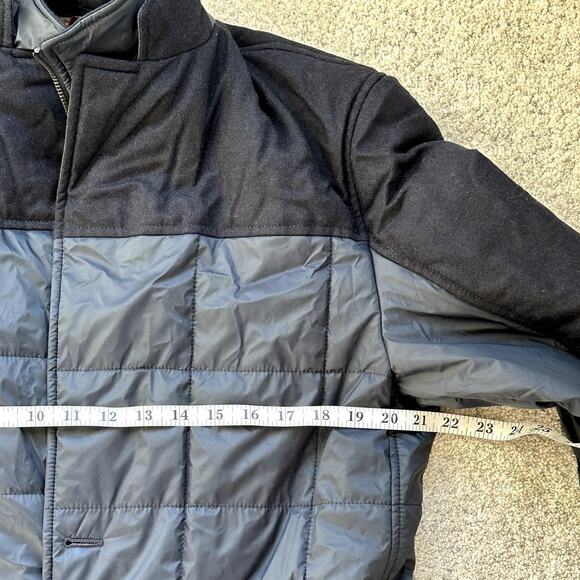 Waterville Navy Puffer Wool Trim Men Luxury Jacket Size 54 (US XL) Quilted Italy - Picture 6 of 15